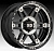 15*7/6*139,7 et 15 LUXOTIK S1159 (156159) D110 SATIN BLACK MACHINE FACE WITH CHROME RIVETS